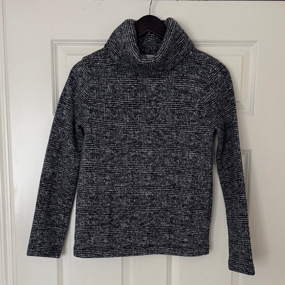 J. Crew Black and Gray Turtleneck Sweater